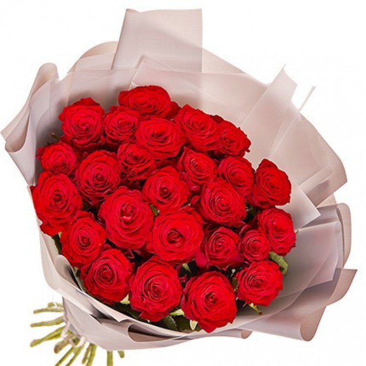 Букет з упаковкою "25 червоних троянд" - image-1